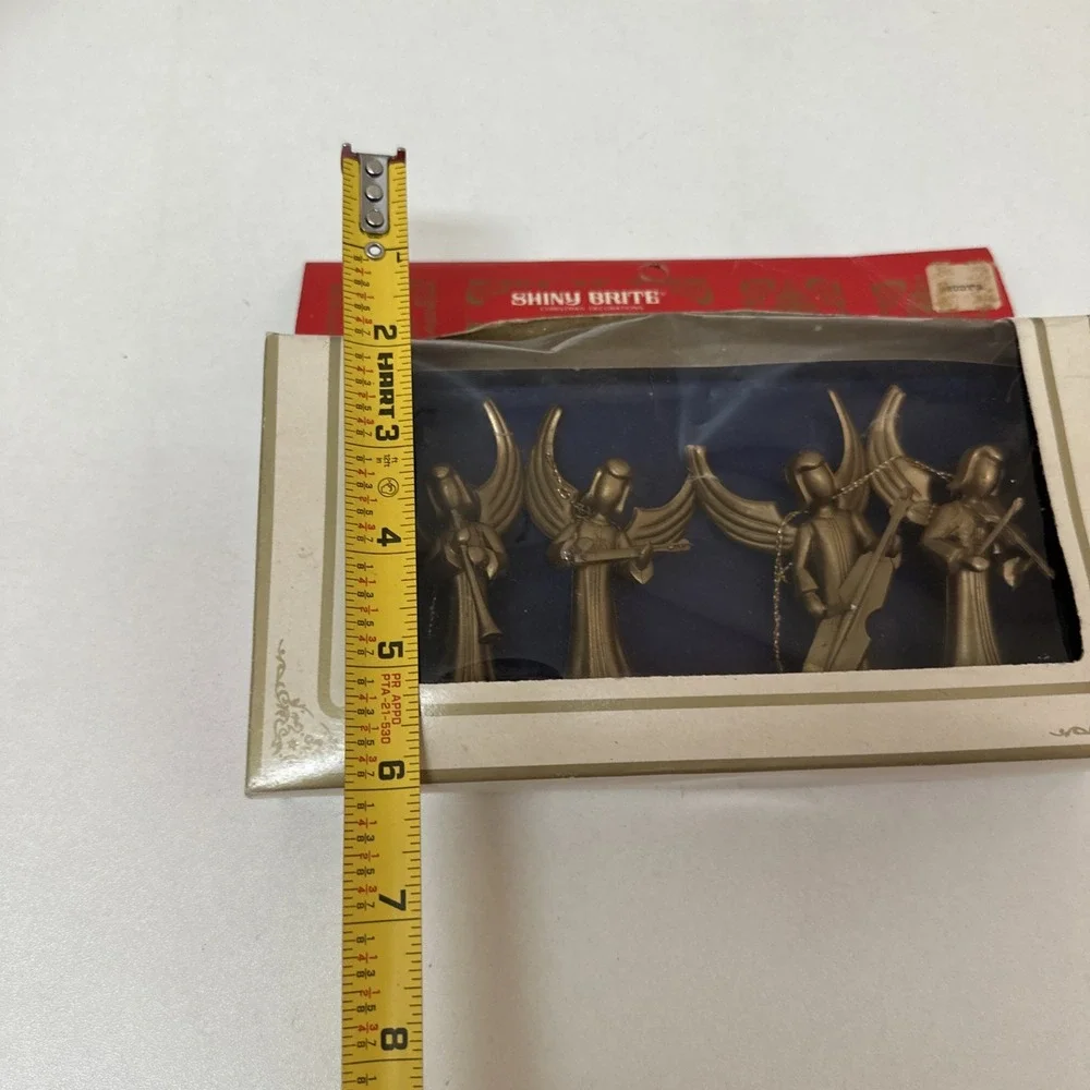 Shiny Brite 4 Christmas Angel Musical Band Gold Plastic NEW in Package
